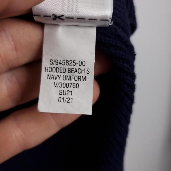 Gap Sweater Womens S Hooded Beachy Navy Coastal Pullover Sweatshirt Split Hem - Picture 7 of 10